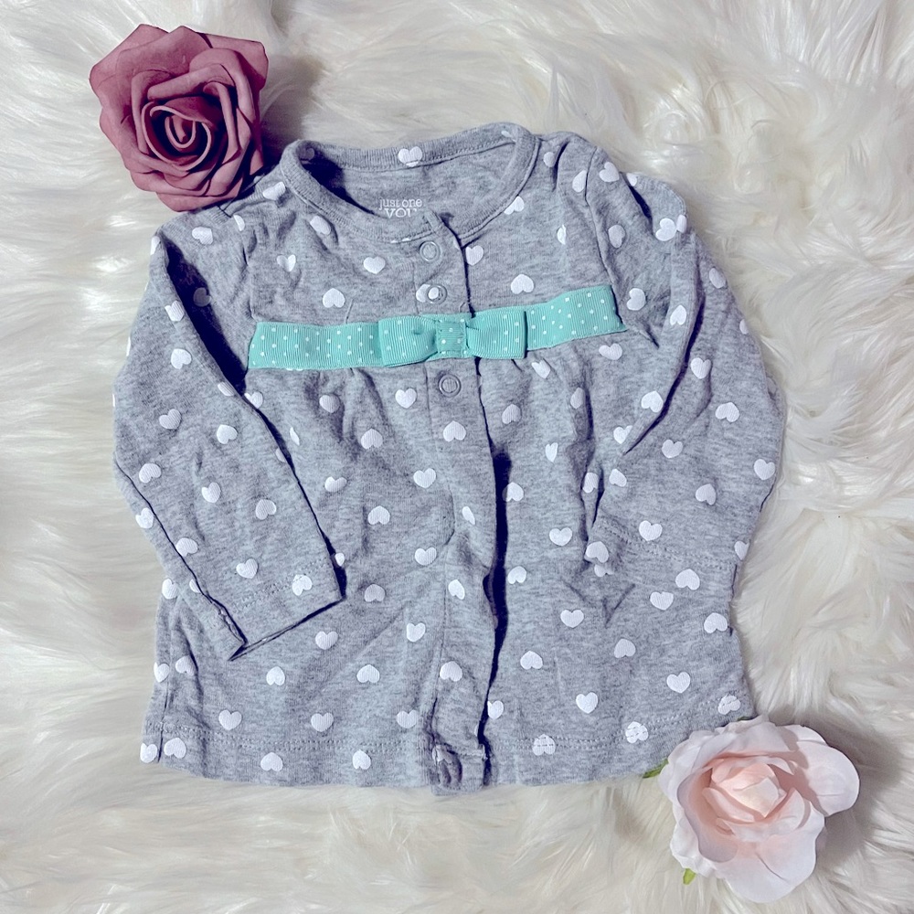 ✨Just One You By Carter’s 6 Months White Heart Snap Button Down Jacket✨